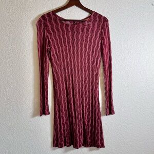 Mabel Vintage Y2K Purple Pink Lace Knitted Mini Dress 100% Cotton Small